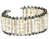 Paper Bead Jewelry- Foreign Language Paper Bead Cuff Bracelet French, German, Japanese, Spanish