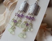 SUMMER SEA EARRINGS, peridot earrings, amethyst earrings