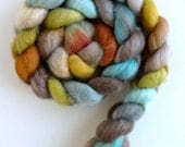 BFL Wool Roving - Hand Painted Spinning or Felting Fiber, Bottomland