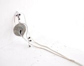 Stormy Lily of the Valley Necklace in Sterling Silver, Gray Black Minimalist Jewelry, Bridal Wedding Anniversary Gift, Paper Artisan Jewelry