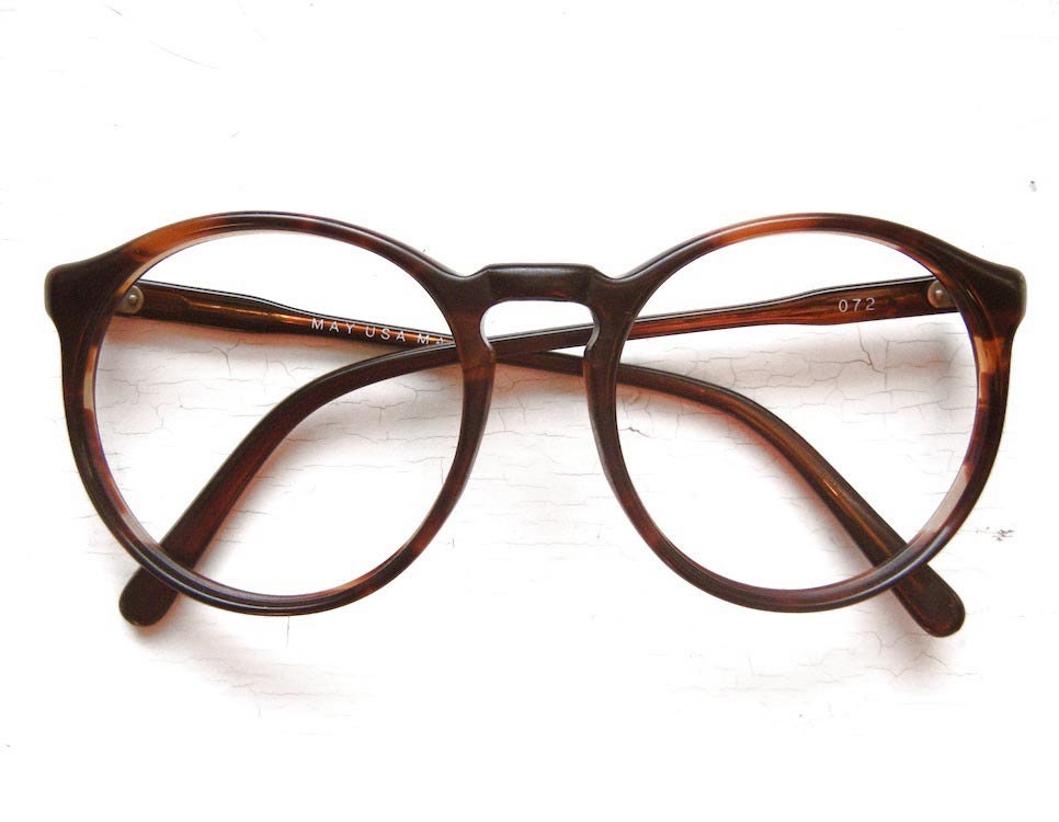 Oversized Round Tortoise Peabody 1970's Vintage Eyewear MAY usa Eyeglass Frames