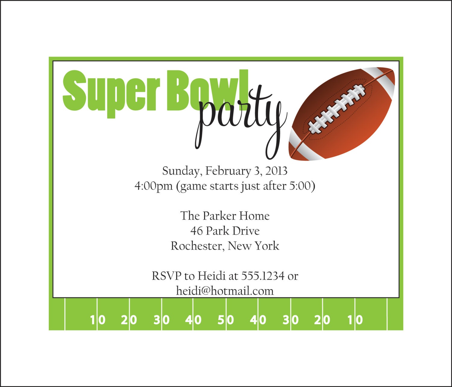 Super Bowl party invitation (set of 10) Il_570xn