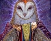 Homecoming - Barn Owl Celtic Shaman Art Print 11x17