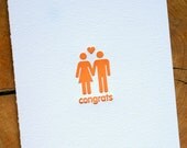 Woman & Man Congrats letterpress card