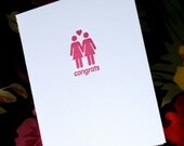 Lesbian couple congrats letterpress card