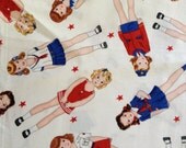 Vintage Look Little Sailor Girls Fabric By The Yard FBTY