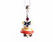 Cool Dude Pendant, Handmade Lampwork Glass Bear, Sterling Silver Necklace, Cute Animal Pendant, OOAK