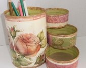 Desk Organizer / Pencil Holder made from recycled cans