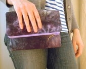 Large hand-dyed zipper pouch