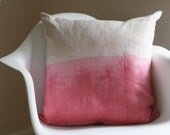 Linen Hand Dyed Coral and sand Pillow