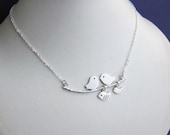 Family of 4 Birds on Branch Necklace - Parents, Family, Daughter, Children Necklaces