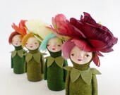Flower Child Figurine, Collectable Figurine, soft sculpture, Gnome figurine
