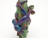 Purple Glass Gecko Lampwork Bead, Handmade Jewelry Supplies, Craft Supplies, SRA, OOAK