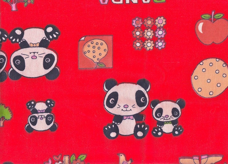 Vintage Panda Fabric