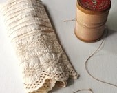 Antique Ayrshire Lace Sleeve Cotton Ecru Whitework Embroidered White Work 1800s Cuffs