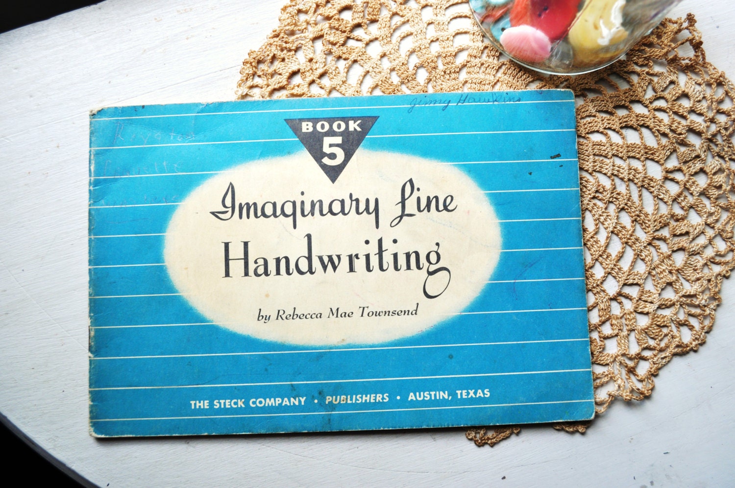 1953 Imaginary Line Handwriting Booklet Instructional Steck Company Typography