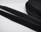 2 Meter - Sew On Velcro Hook & Loop Tapes, Black, 20 mm (00727)