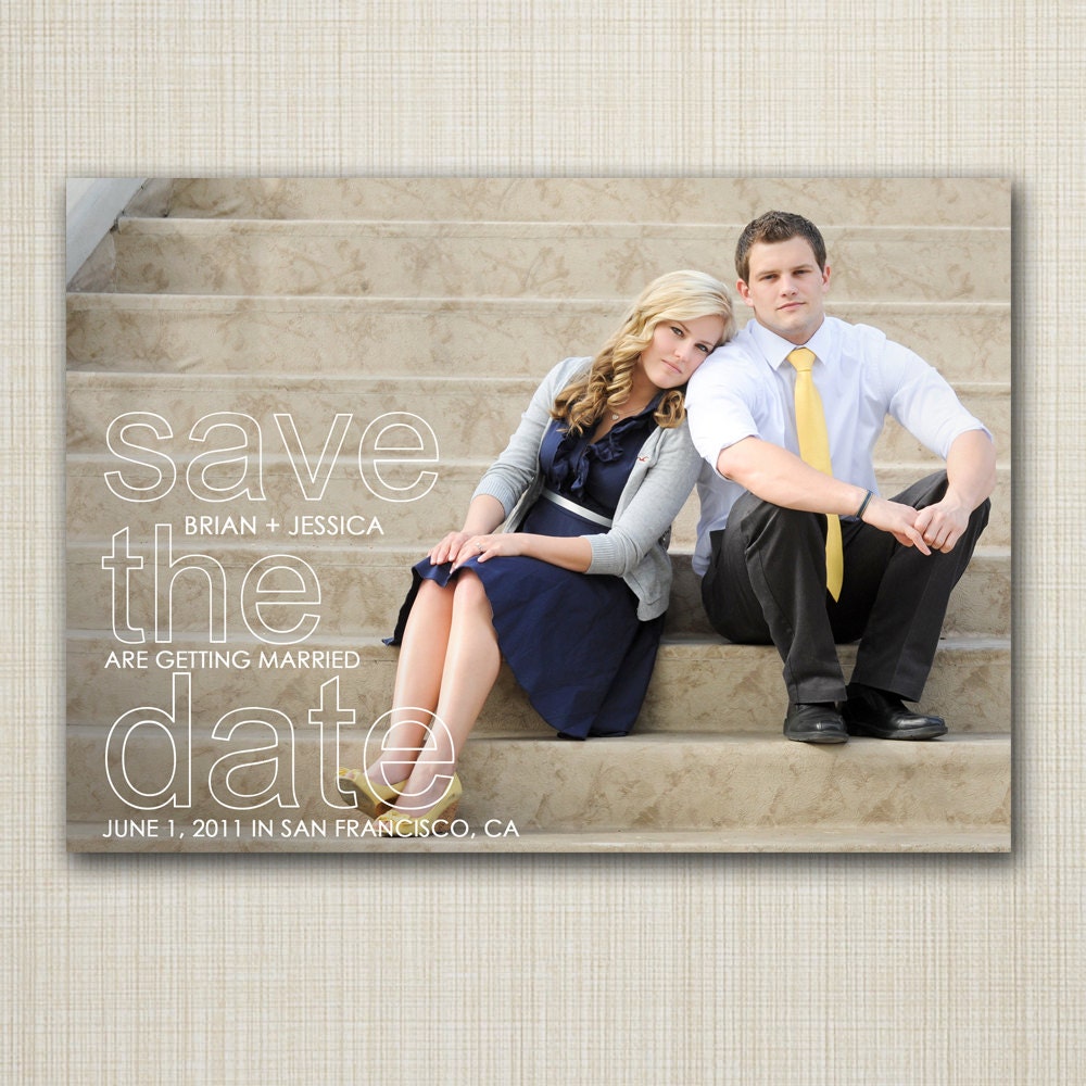 custom photo save the date/wedding invitation - in love.