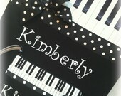 Large Piano Music Tote, Monogrammed, with matching accessory bag