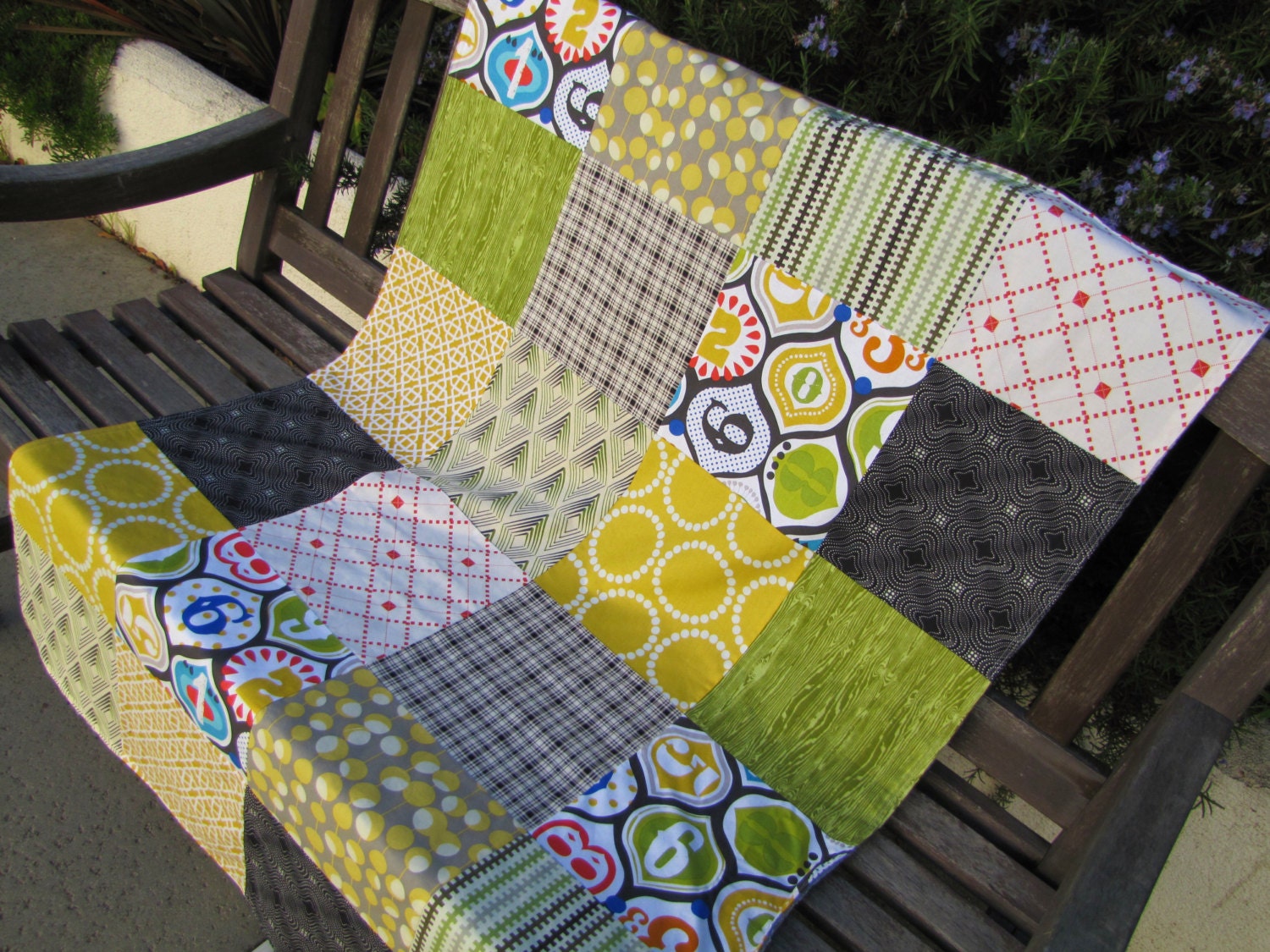 32x48 Numbers Patchwork and Minky Blanket