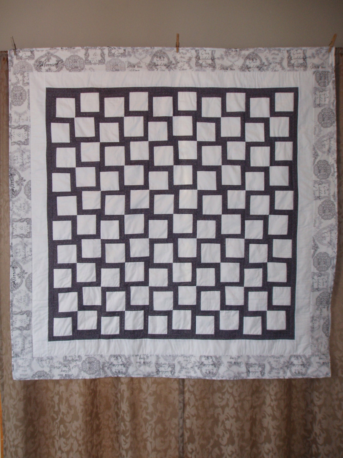 CUSTOM ORDERS for 60"x60"  quiltwith 100 white blank squares for signing