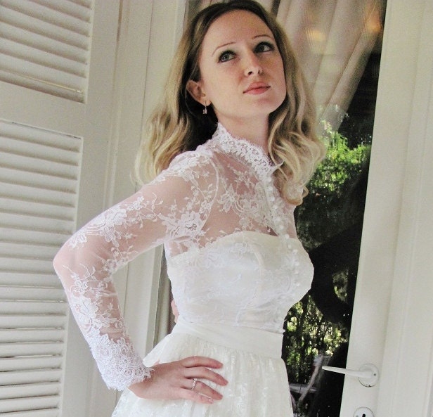 Royal Elegance white bridal lace top white lace blouse bridal bolero jacket wedding bolero wedding shrug