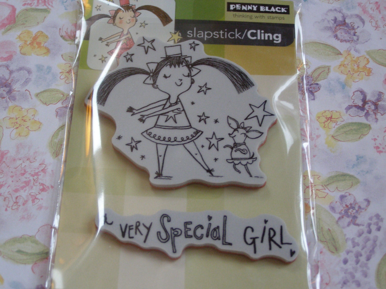 Special Girl Slapstick Penny Black Cling foam-mounted Stamp - 2 pieces