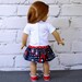 4th of July Fireworks Tee Shirt Twirl Skirt - American Girl Doll Clothes