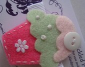 Mint Cupcake Felt Clip