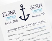 Anchor Wedding Mad Libs PDF FILE Print Yourself Colors are Customizable