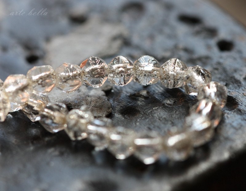 SILVER SPARX .. NEW Picasso Czech Faceted Beads  (3288-st)