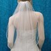 Satin "rattail" trimmed Elbow length Bridal Veil one Tier Less Full style