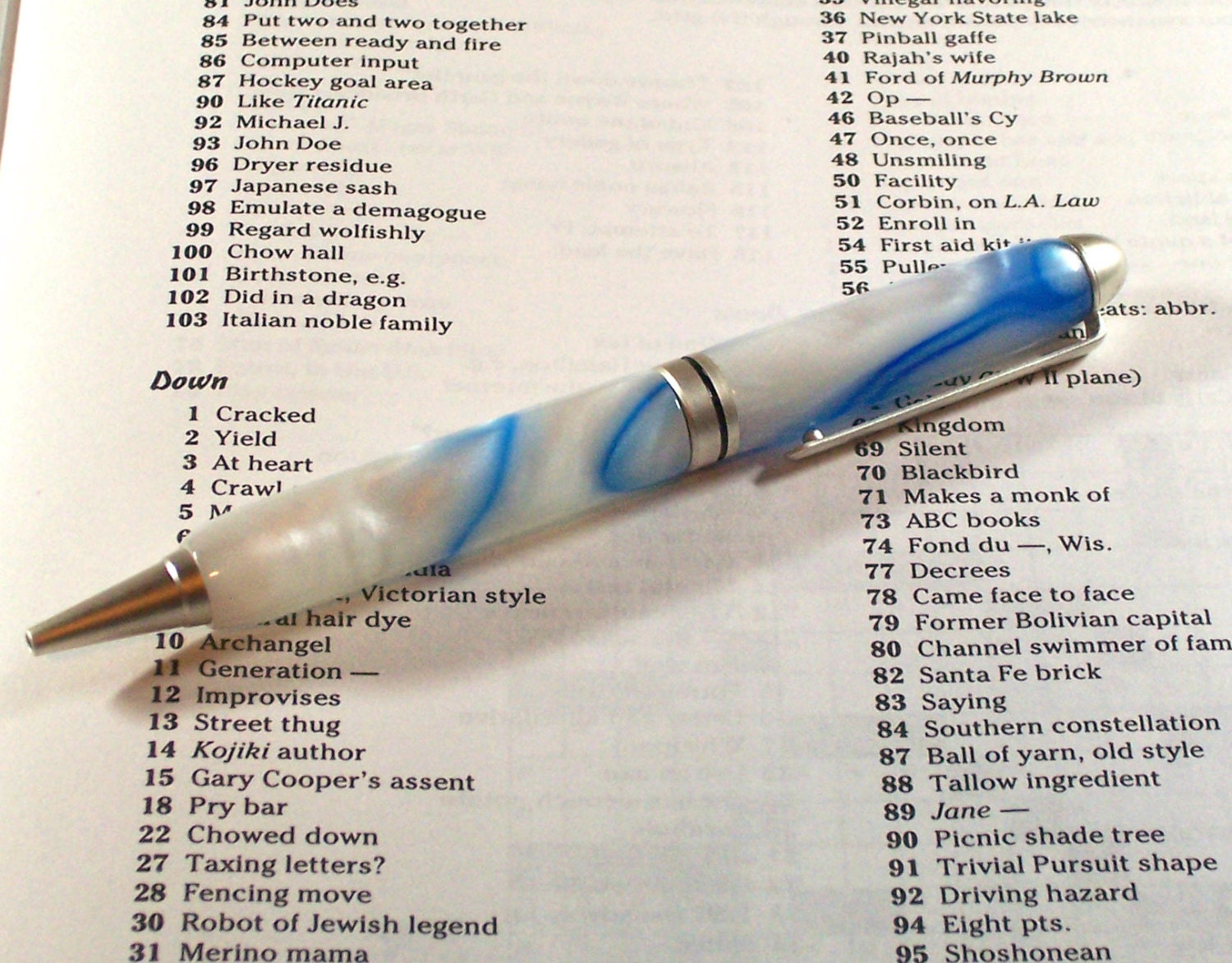 Blue Swirls Writing Pen Handcrafted