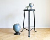 Vintage Industrial Black Stool - 3 Leg - Seat - Plant Stand - Photo Prop