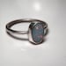 Sterling silver and oval Australian opal doublet ring