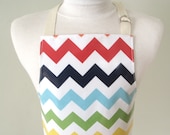 Kid apron AGE 2-5  / Laminated apron / Paint smock / Craft Party Favor / Children apron / Rainbow chevron stripes / Garden apron
