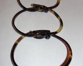 Art Deco Tortoise Shell Knot Bangle Bracelets