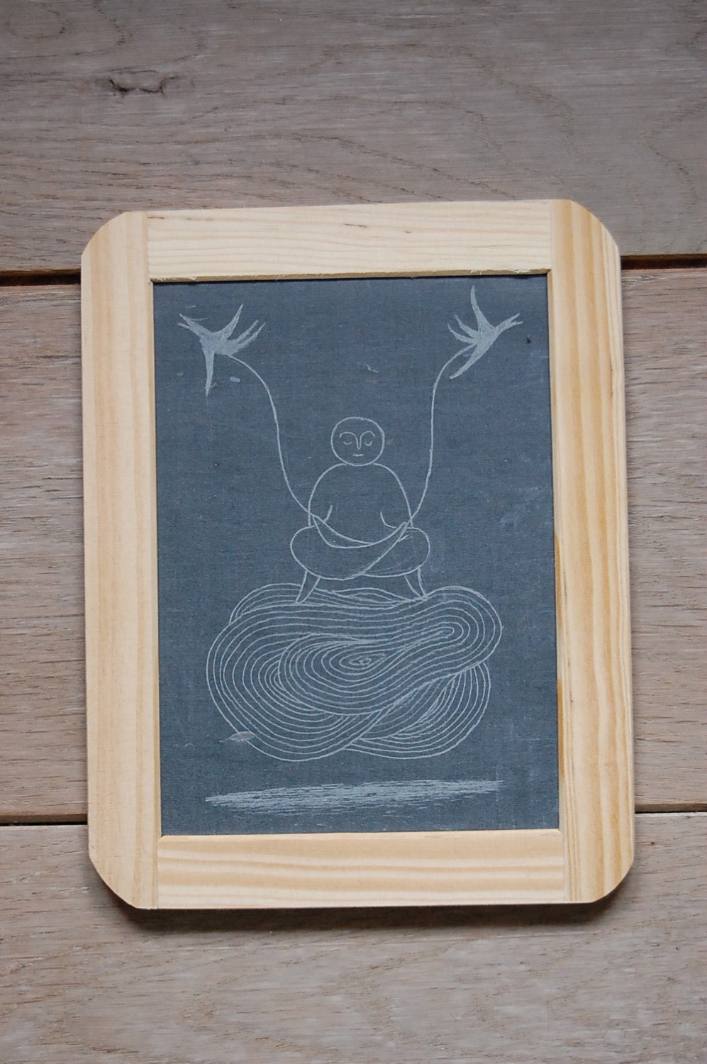 utpluthih - original yoga asana illustration on slate