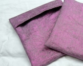 Lined LARGE FlipFlap Sack--Purple Glitter with Blue Lining Sandwich bag