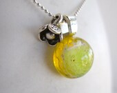Yellow Protozoan Necklace with Flower Charm