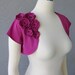 Pink Bolero Shrug With Flowers and Rhinestone