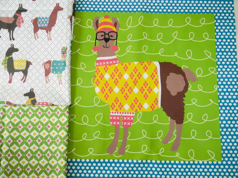 Pillow Panel and FQ SET - Preppy Llama