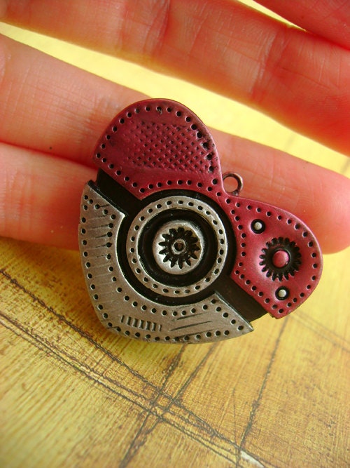 I Choose You PokéHeart - Pokémon Inspired Industrial / Steampunk Heart - Necklace / Pendant