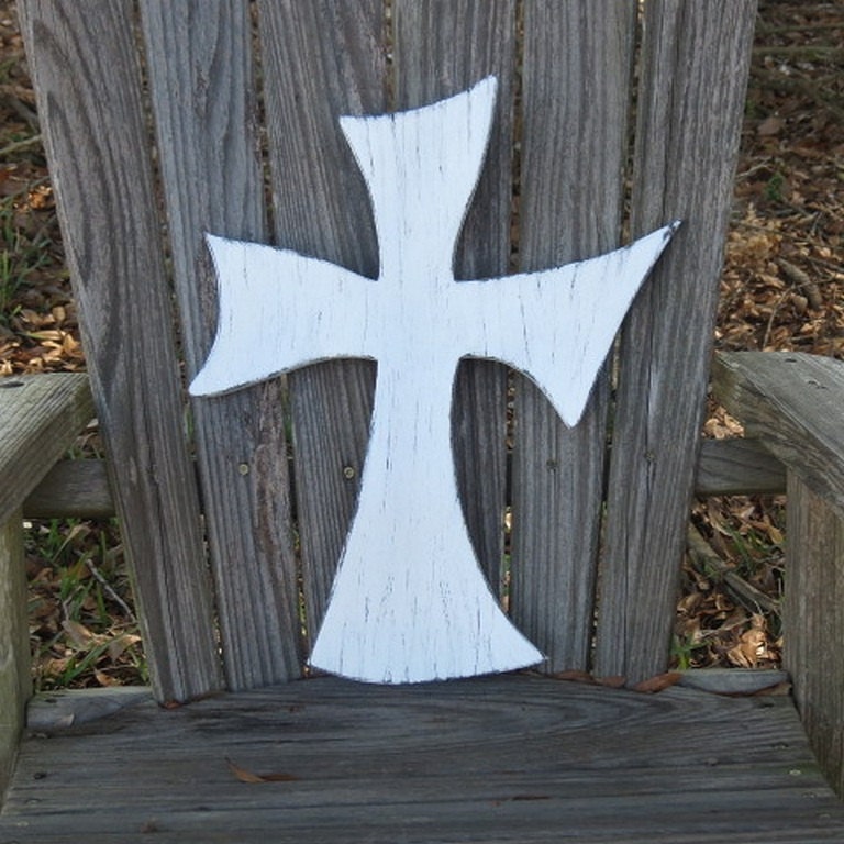 large distressed wood cross  wall hanging