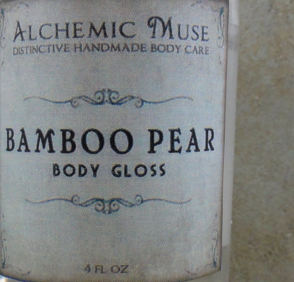 Bamboo Pear - Body Gloss - Exotic Greens, Pear, Tarragon - Spring Limited Edition - Mothers Day
