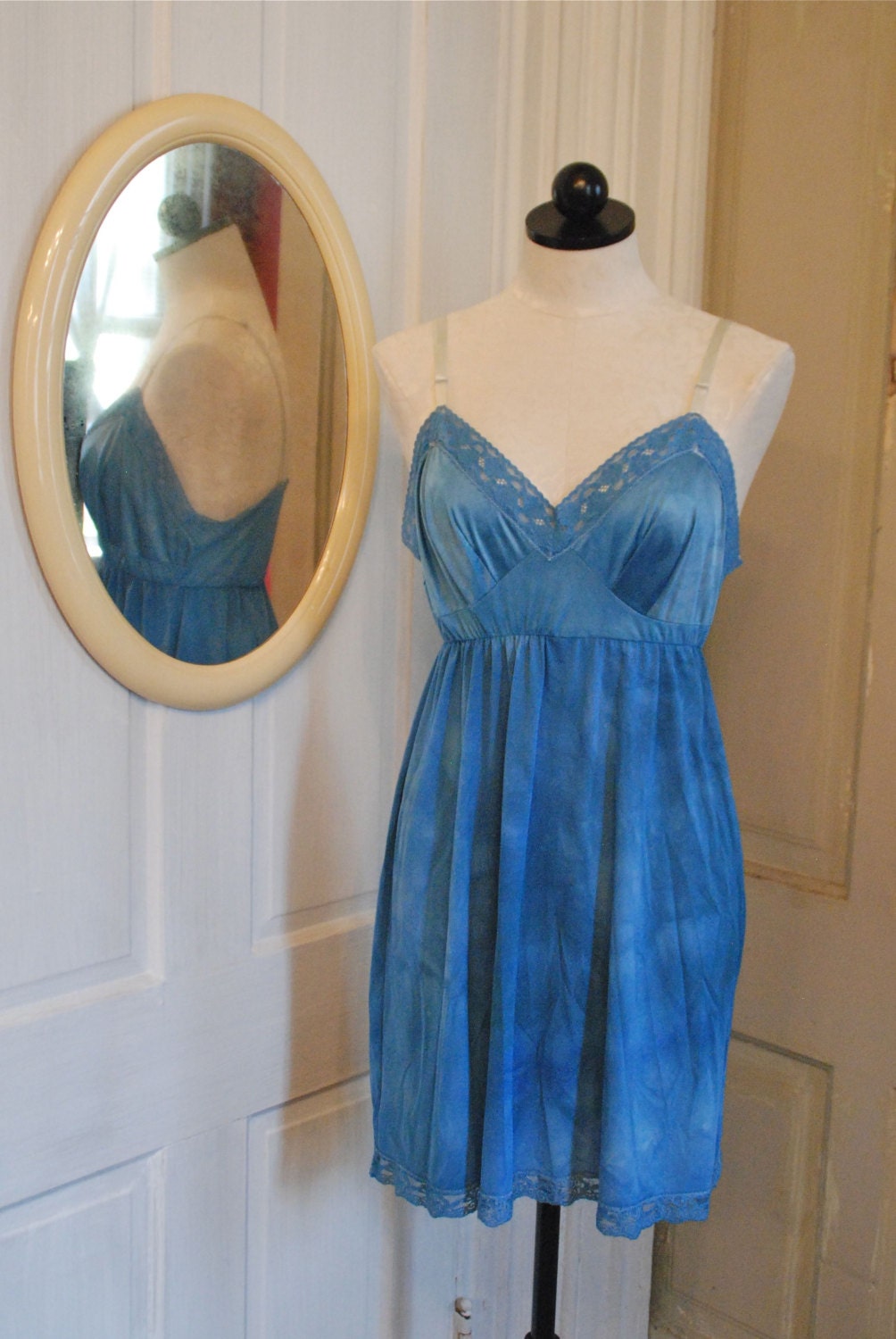 Blue Valentine - Size Large - Upcycled Lingerie