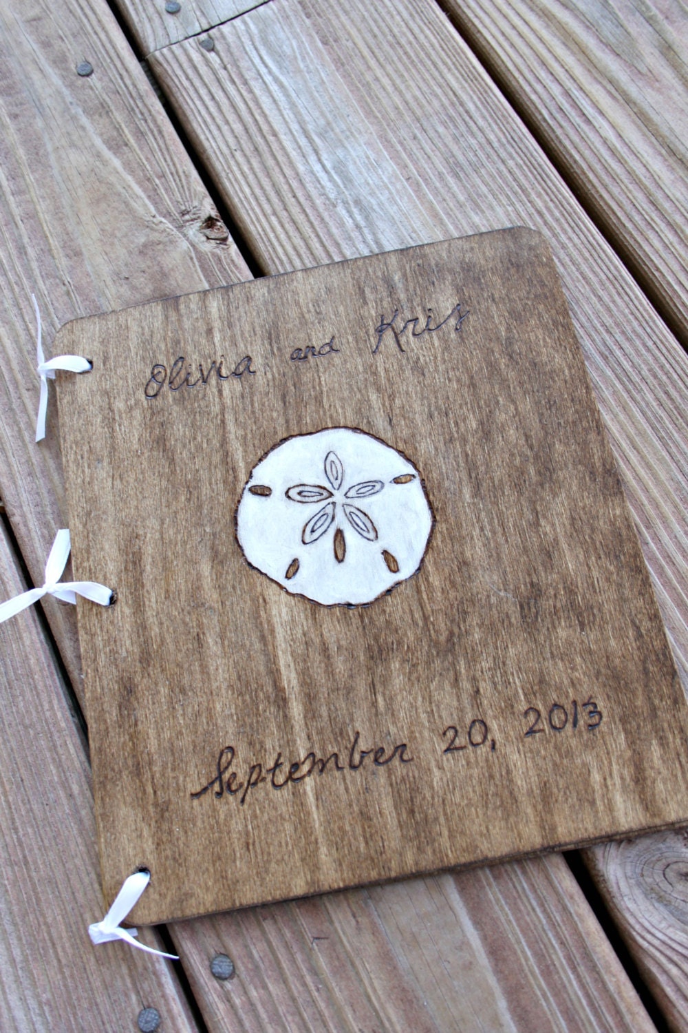 Custom Wedding Guest Book - Sand Dollar
