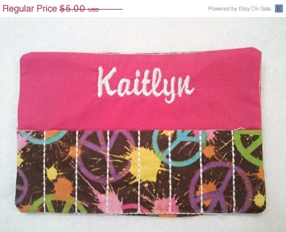 SALE Crayon roll  personalized crayon holder  Personalized birthday  party favors Choose your fabric Quantity discou