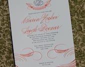 Letterpress Wedding Invitation - Flourish - Sample