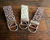 Fabric Keychains- Set of 3 in Cheeta Print.